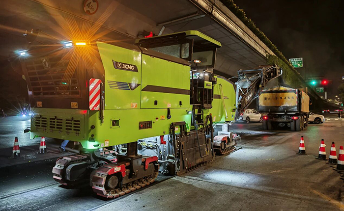 杭州夜间市政刷新新标杆：w88win优德新能源铣刨机助力高效绿色施工