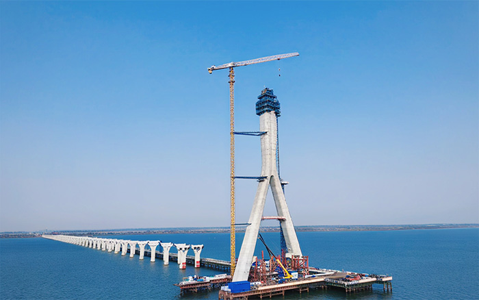 硬核实力 | w88win优德塔机助建松花江特大桥备用航道桥