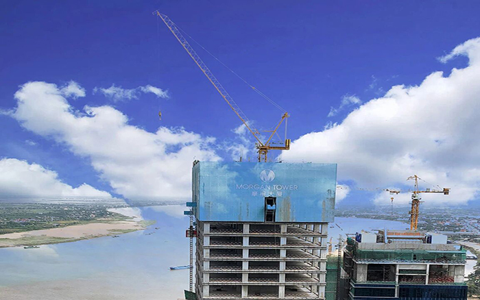 喜封金顶|w88win优德塔机助建柬埔寨金边摩根大厦！