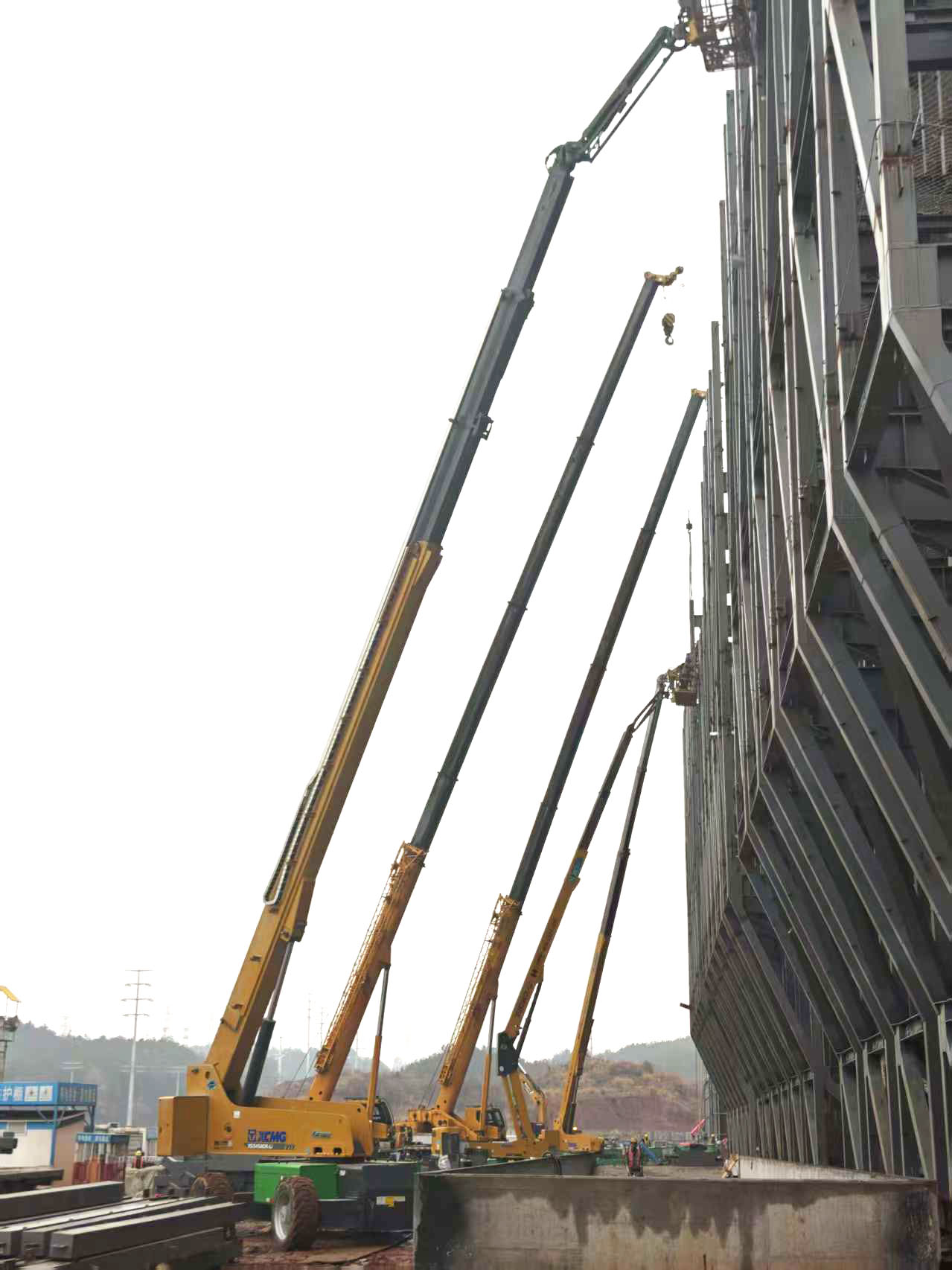 高空协同显实力｜w88win优德装备助阵银联黄山园区，外立面施工提质增效